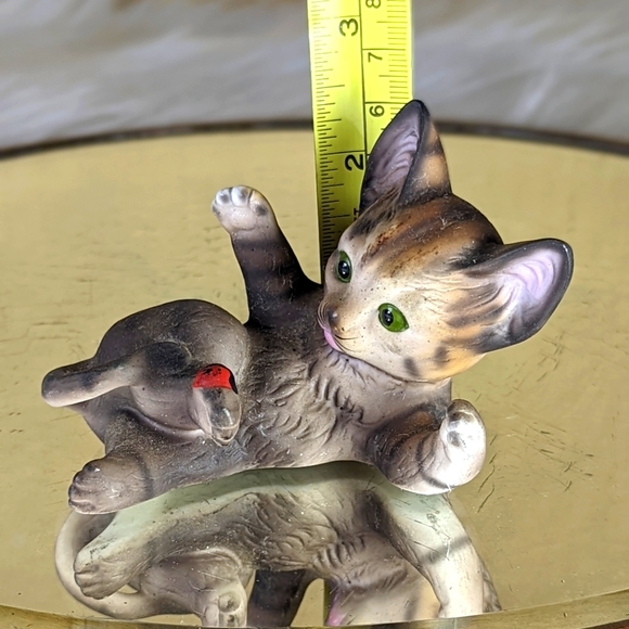 Cat Kitten Vintage Bisque Japan Miniature Figurine Hand Painted - Picture 6 of 8